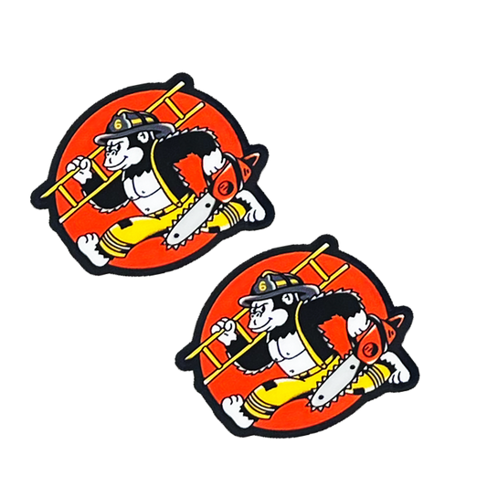 Mack the Ladder Monkey Helmet Sticker "Pair"